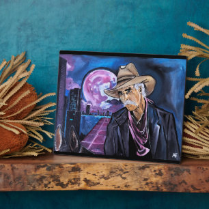 Neon-Mond-Gemälde von Alfred Fox Fotoplatte