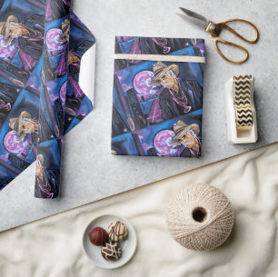 Neon-Mond-Gemälde von Alfred Fox Geschenkpapier
