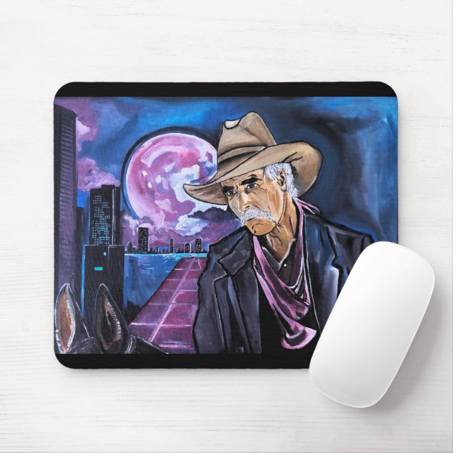 Neon-Mond-Gemälde von Alfred Fox Mousepad (Mit Mouse)