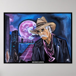 Neon-Mond-Gemälde von Alfred Fox Poster