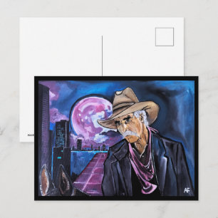 Neon-Mond-Gemälde von Alfred Fox Postkarte