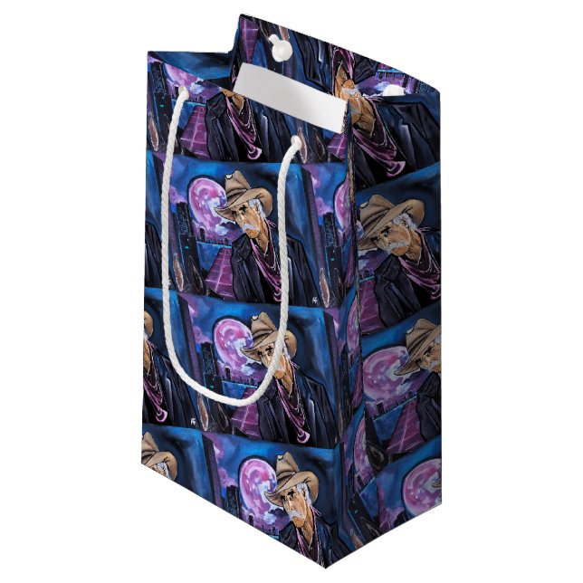 Neon Moon Painting by Alfred Fox Kleine Geschenktüte (Vorderseite Schrägansicht)