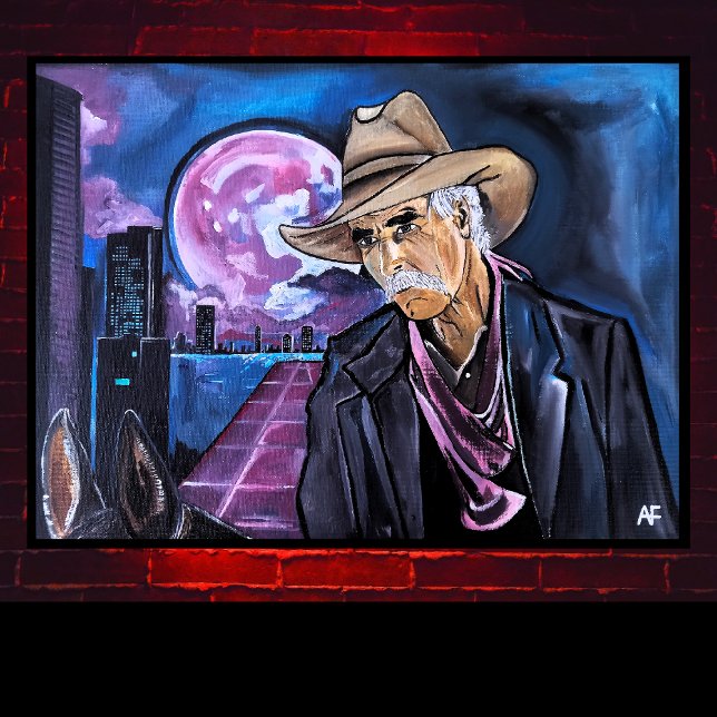 Neon Moon Painting by Alfred Fox Leinwanddruck (Von Creator hochgeladen)