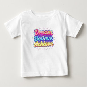 Neon-Motivationszitat 'Träume glauben erreichen' Baby T-shirt