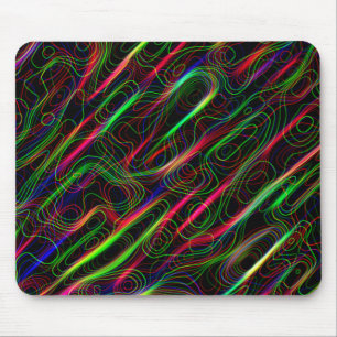 Neon Multicfarbene gekrümmte Linien Mousepad