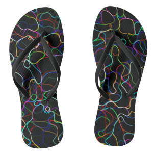 Neon Multicolor Lines Flip Flops