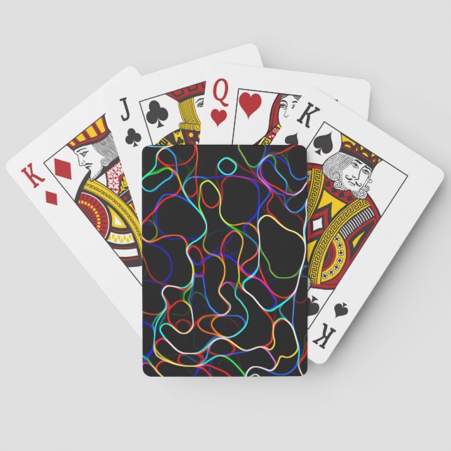 Neon Multicolor Lines Spielkarten (Rückseite)