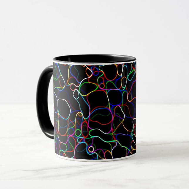Neon Multicolor Lines Tasse (Vorderseite Links)