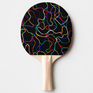 Neon Multicolor Lines Tischtennis Schläger