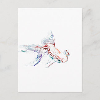 Neon Multicolor Rainbow Fish/Goldfish/Koi Postkarte