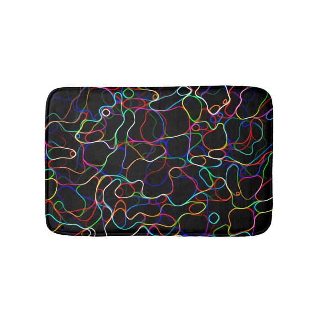 Neon Multicolored Curvy Line Muster - COOL Badematte (Vorderseite)