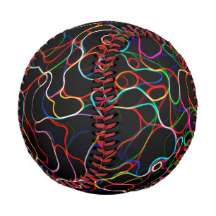 Neon Multicolored Curvy Line Muster - COOL Baseball