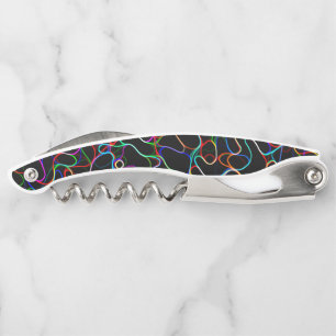 Neon Multicolored Curvy Line Muster - COOL Kellnermesser