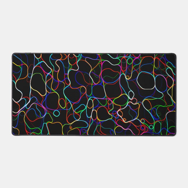 Neon Multicolored Curvy Line Muster - COOL Schreibtischunterlage (Vorderseite)