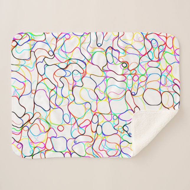 Neon Multicolored Curvy Line Muster - COOL Sherpadecke (Vorderseite (Horizontal))