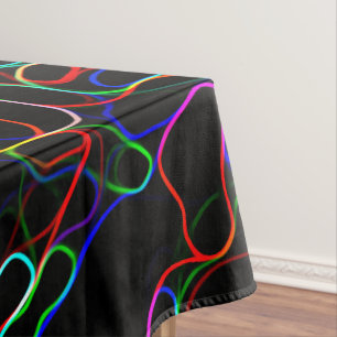 Neon Multicolored Curvy Line Muster - COOL Tischdecke