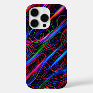 Neon Multicolored Curvy Lines - COOL iPhone 16 Pro Hülle