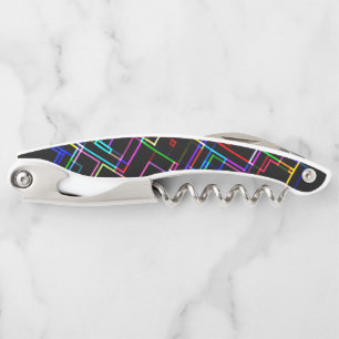Neon Multicolored Strike Line Muster - COOL Kellnermesser