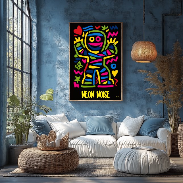 Neon Mummy Poster - Pop Art Halloween Charakter (Von Creator hochgeladen)