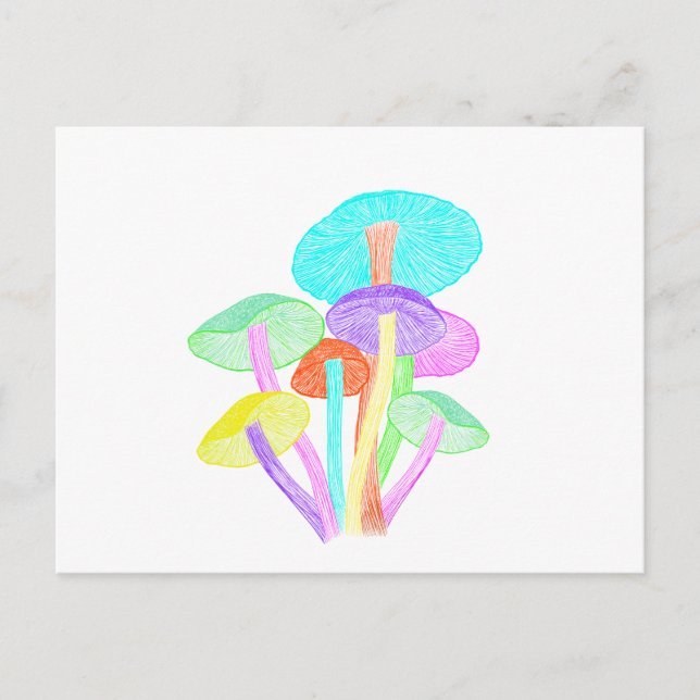 Neon Mushrooms Postkarte (Vorderseite)