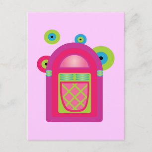 Neon-Musikbox Postkarte