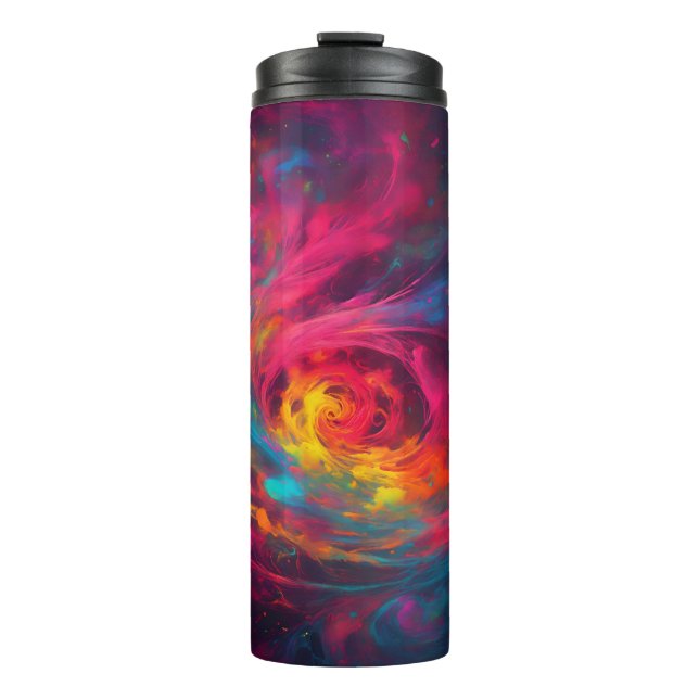 Neon Mystical Wirbel Thermal Tumbler Thermosbecher (Vorderseite)