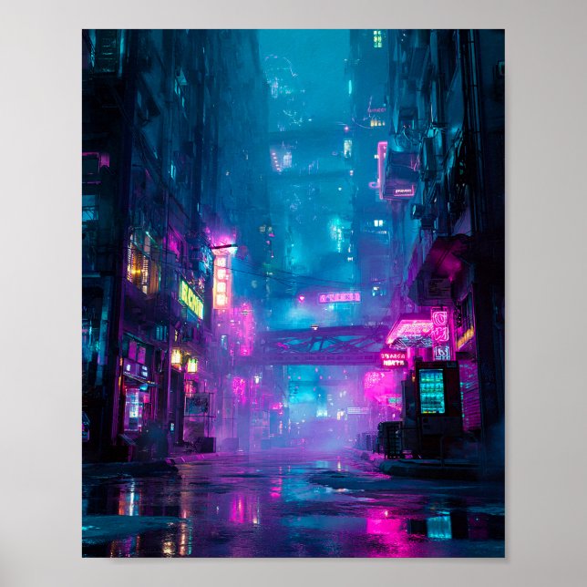 Neon nach Mitternacht Poster (Vorne)