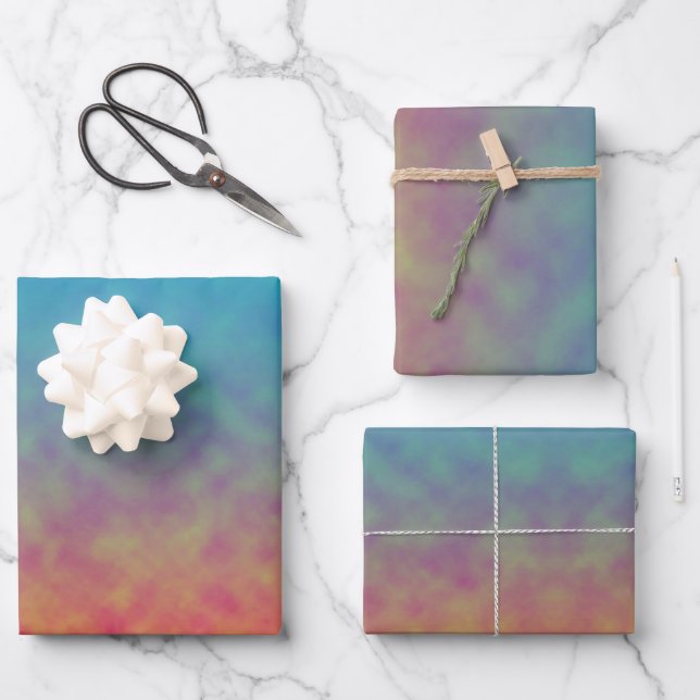 Neon Nachleuchten Geschenkpapier Set (Vorderseite)