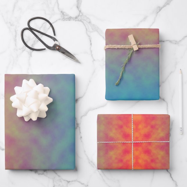 Neon Nachleuchten Geschenkpapier Set (Vorderseite)