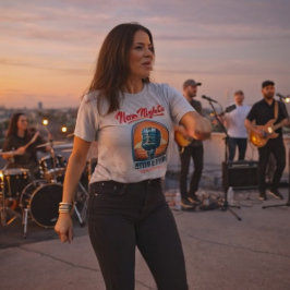 Neon-Nächte Laute Leben Rock – Vintage-Americana T-Shirt