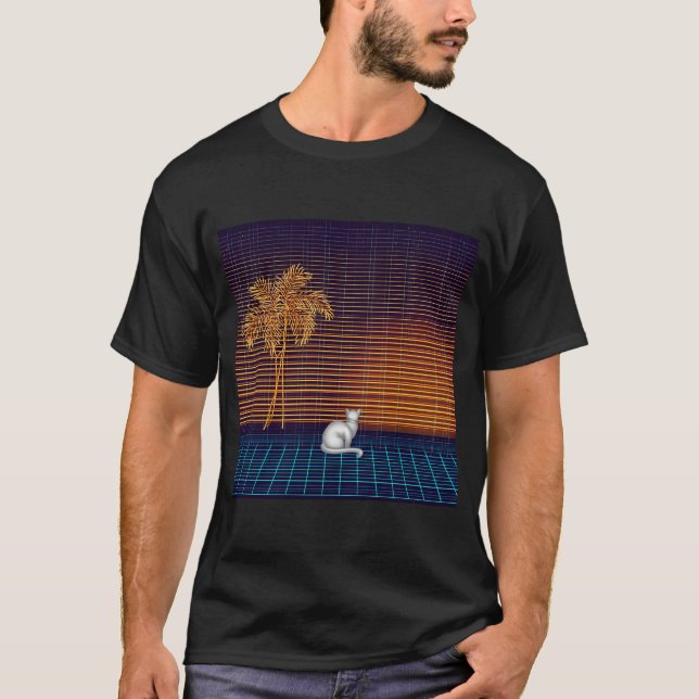 Neon-Nachtwache-Katze T-Shirt (Vorderseite)