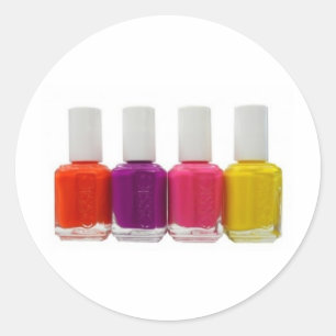 Neon Nail Polish Runder Aufkleber