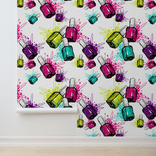 Neon Nail Polnisches Muster Tapete