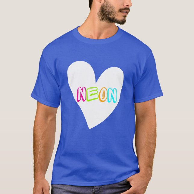 Neon Neon Heart WHT T-Shirt (Vorderseite)