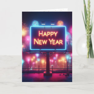 Neon New Year Reklametafeln Feiertagskarte