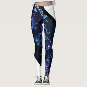 Neon Nexus: Interwoven Techno-Bio Struktur Leggings