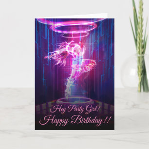 Neon Night Club Dancer Karte