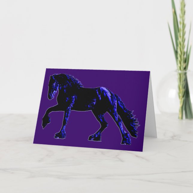 Neon Night Friesian Cards Dankeskarte (Vorderseite)