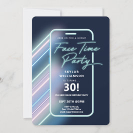 Neon Nightlife Vibe Online Group Video Chat Party Einladung