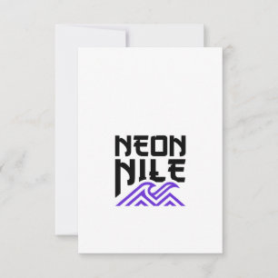 NEON NILE Wave Logo Grußkarte RSVP Karte