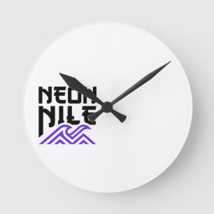 NEON NILE Wave Logo Wanduhr