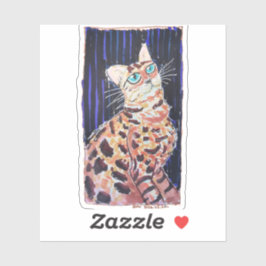 Neon Noir Bengal Cat Aufkleber