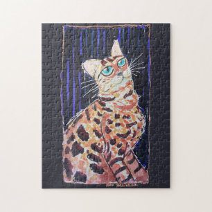 Neon Noir Bengalkatze Puzzle