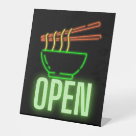Neon Noodle Bowl Open Pedestal Schild