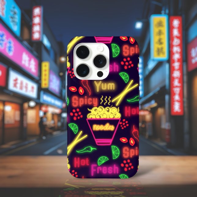 Neon Noodles Case-Mate iPhone Hülle (Night noodle market)
