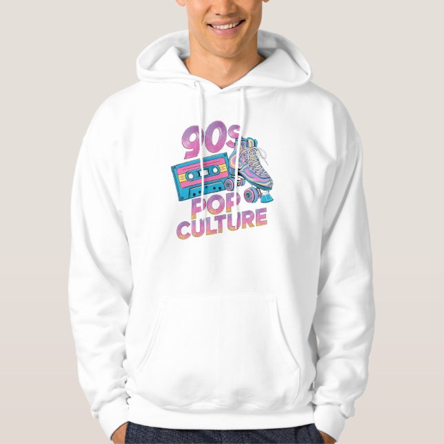 Neon Nostalgie: Fett 90er Retro Vibes Hoodie (Vorderseite)