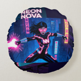 Neon Nova Rundes Kissen