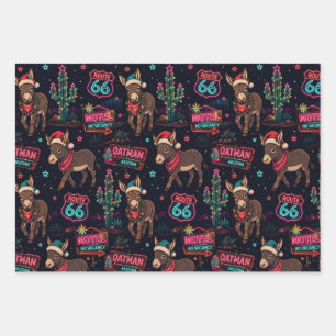Neon Oatman Weihnachts-Wüsten-Magie Geschenkpapier Set