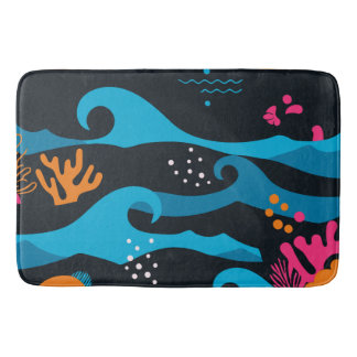 Neon Ocean Abstrakt Badematte