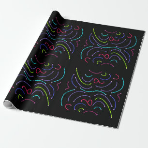 Neon Octagonal Bright Lights Pattern Geschenkpapier